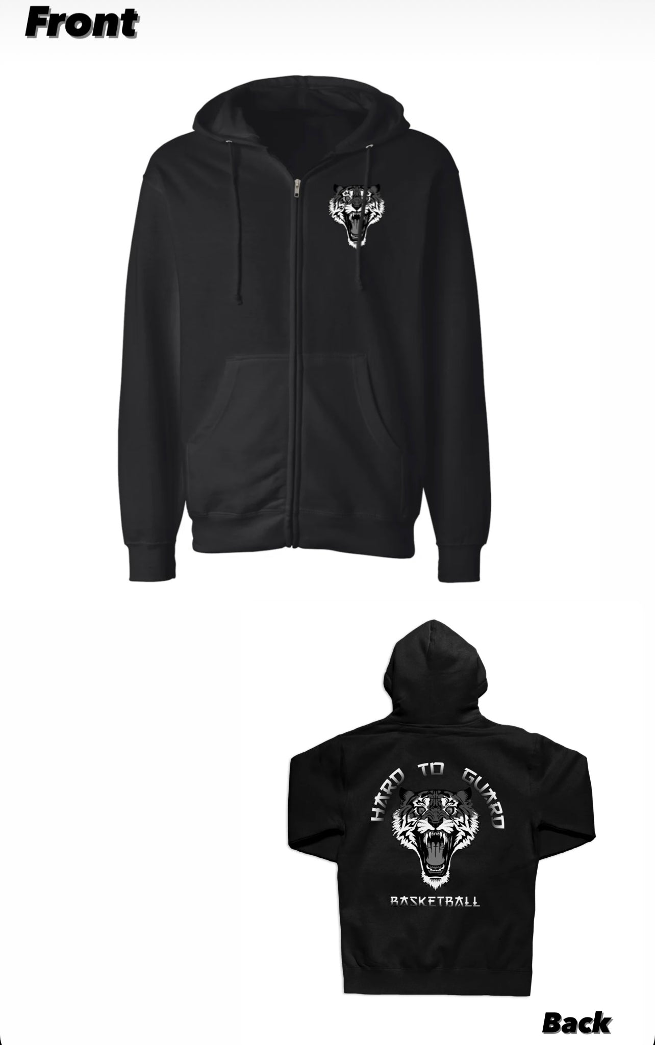 HtG "TIGER" zip up Heavyweight Hoodie