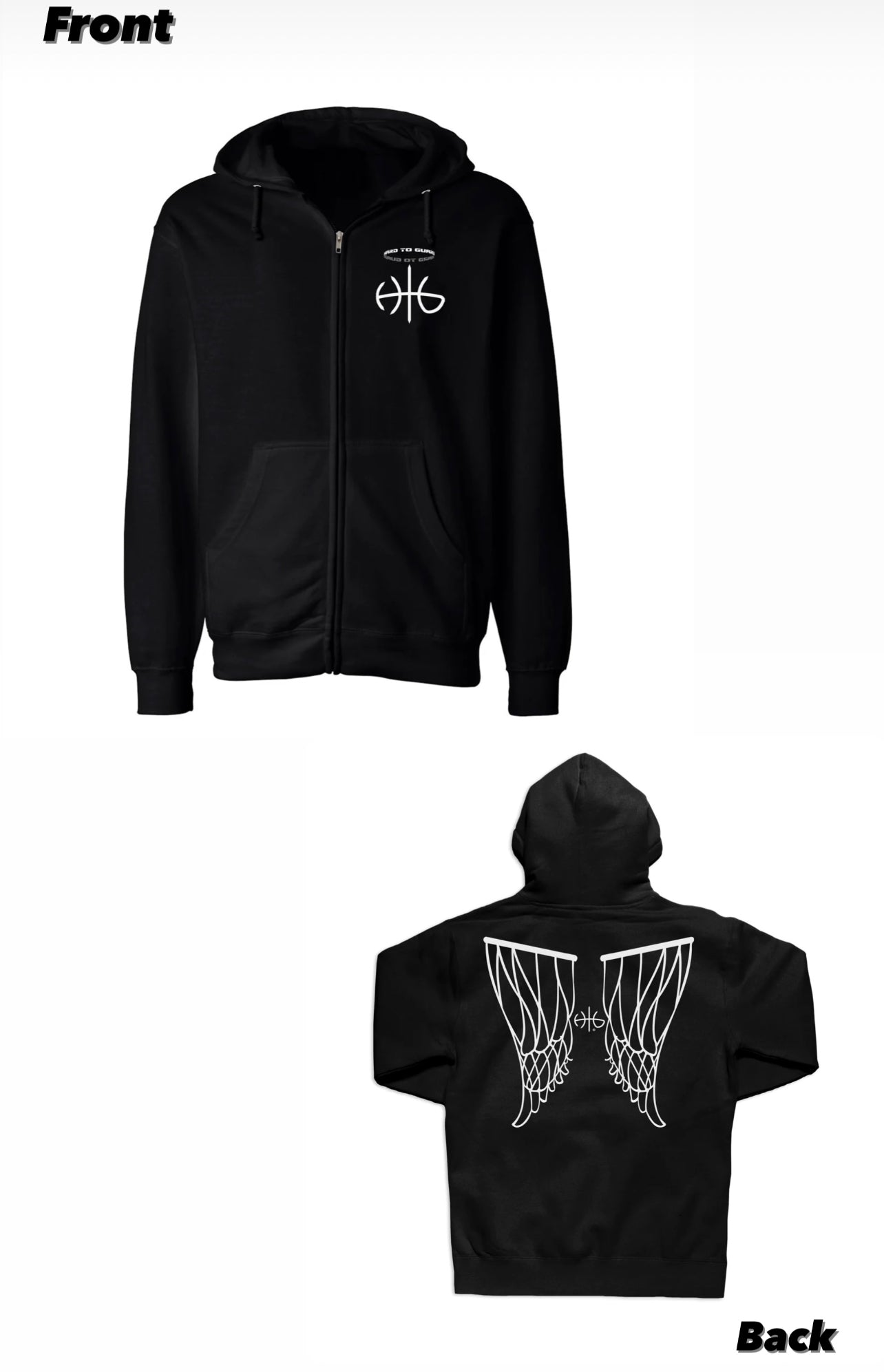 HtG "Halo & Hoop Wings" zip up Hoodie